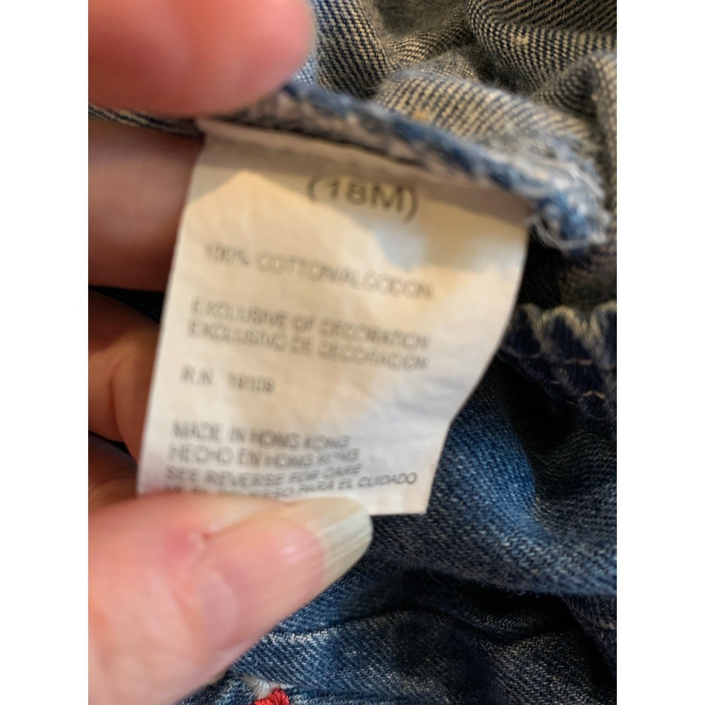 Vintage Y2k Hong Kong Winnie The Pooh Jeans Pants Girls Toddler Cuff Disney 18M - Picture 5 of 6